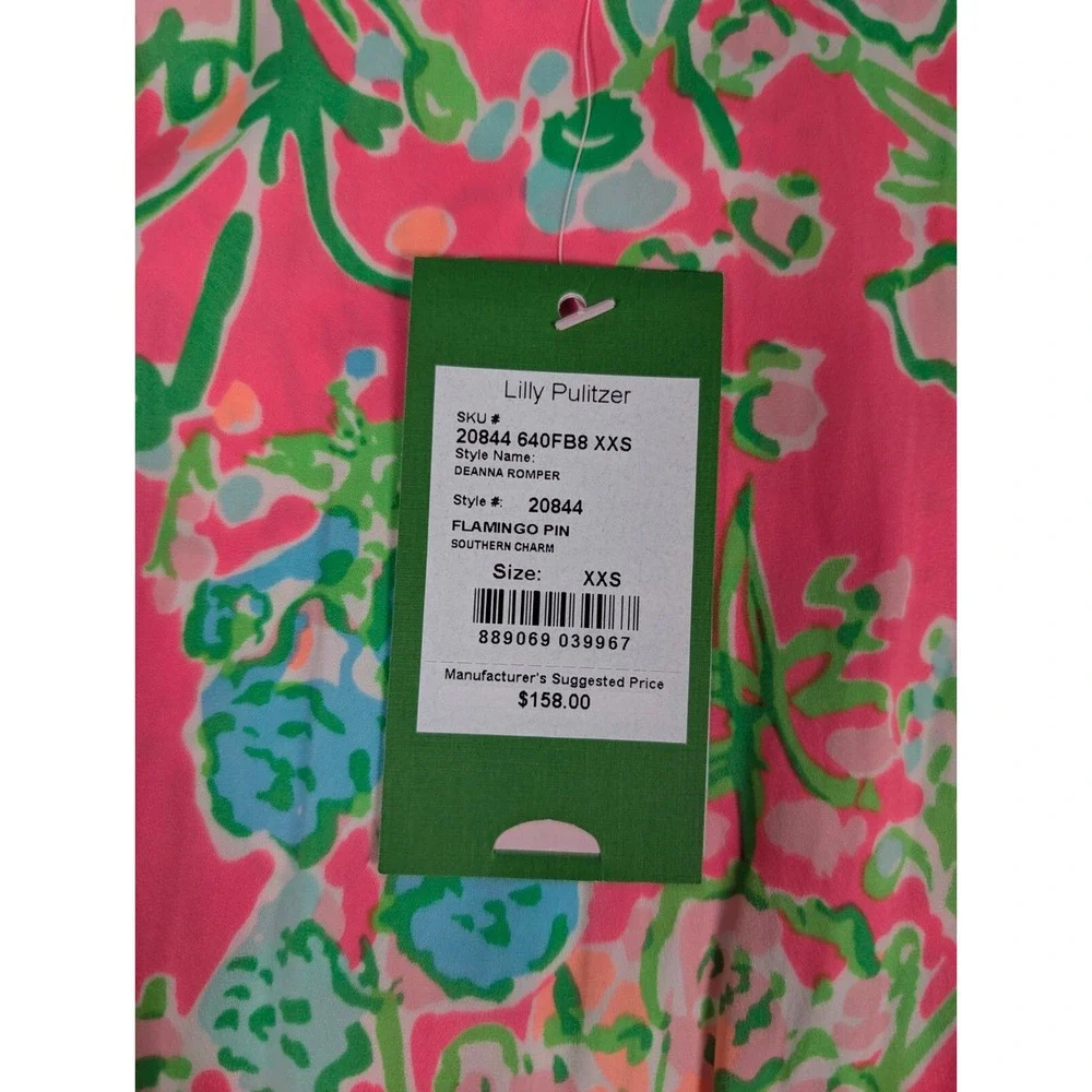 Lilly Pulitzer Deanna Romper‎ Womens XXS Flamingo Pink Southern Charm NWT